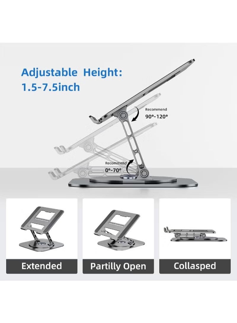 حامل لابتوب قابل للتعديل حامل كمبيوتر مريح لرفع اللابتوب مع قاعدة دوارة 360° حامل نوت بوك متوافق مع جميع أجهزة اللابتوب من 10-17" - Image 5