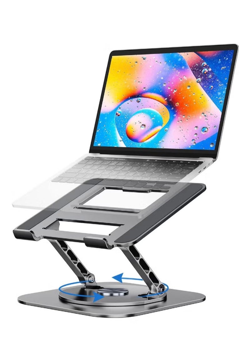 حامل لابتوب قابل للتعديل حامل كمبيوتر مريح لرفع اللابتوب مع قاعدة دوارة 360° حامل نوت بوك متوافق مع جميع أجهزة اللابتوب من 10-17" - Image 1