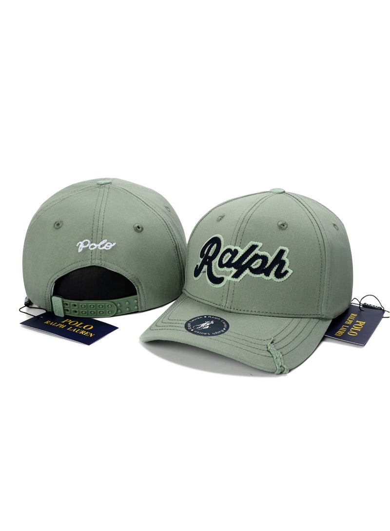 American POLO Ralph Script Embroidery Sage Green Baseball Cap