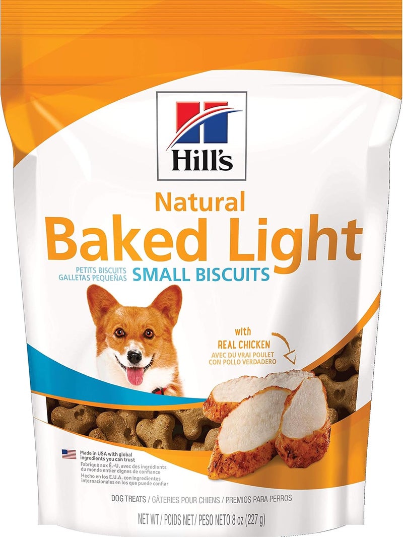 Hills Natural Baked Light Biscuits All Life Stages Great Taste Dog Treats Chicken small  mini breeds 8 oz Bag - Image 1