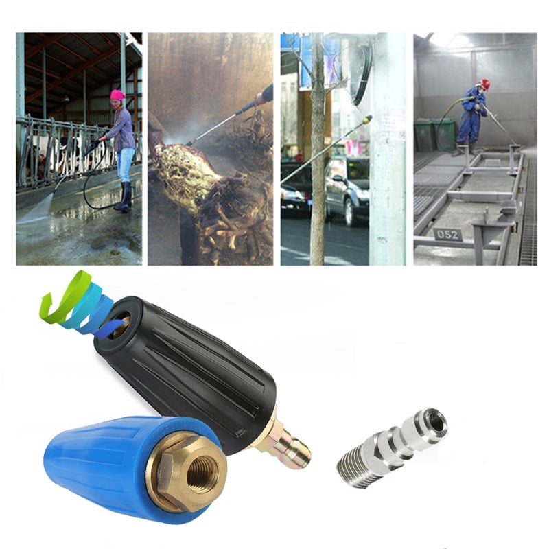 Turbo Pressure Washer Nozzle: 1/4'' Quick Connector, 4000 PSI, All Brass & Stainless Steel Construction, 360° High-Speed Rotating, Powerful Strike - Fast & Effortless Cleaning for Home Garage, Boat, E - Image 3