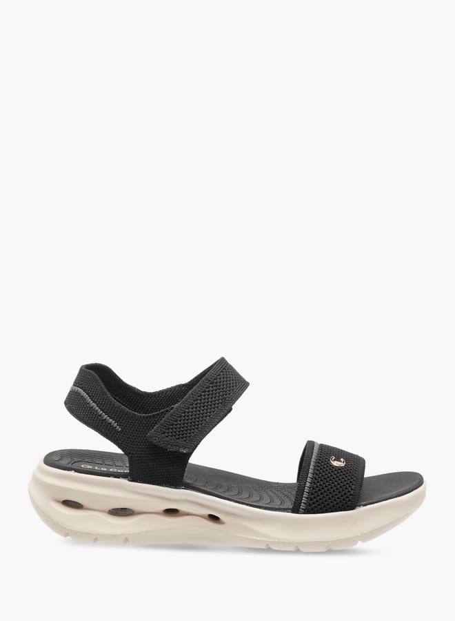 Le Confort Womens Knitted Sandals With Velcro Closure  - Image 2
