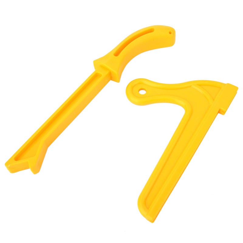 2 in 1 Woodworking Push Stick and Saw Safety Tool Durable Yellow Plastic 2 Pack - Image 4
