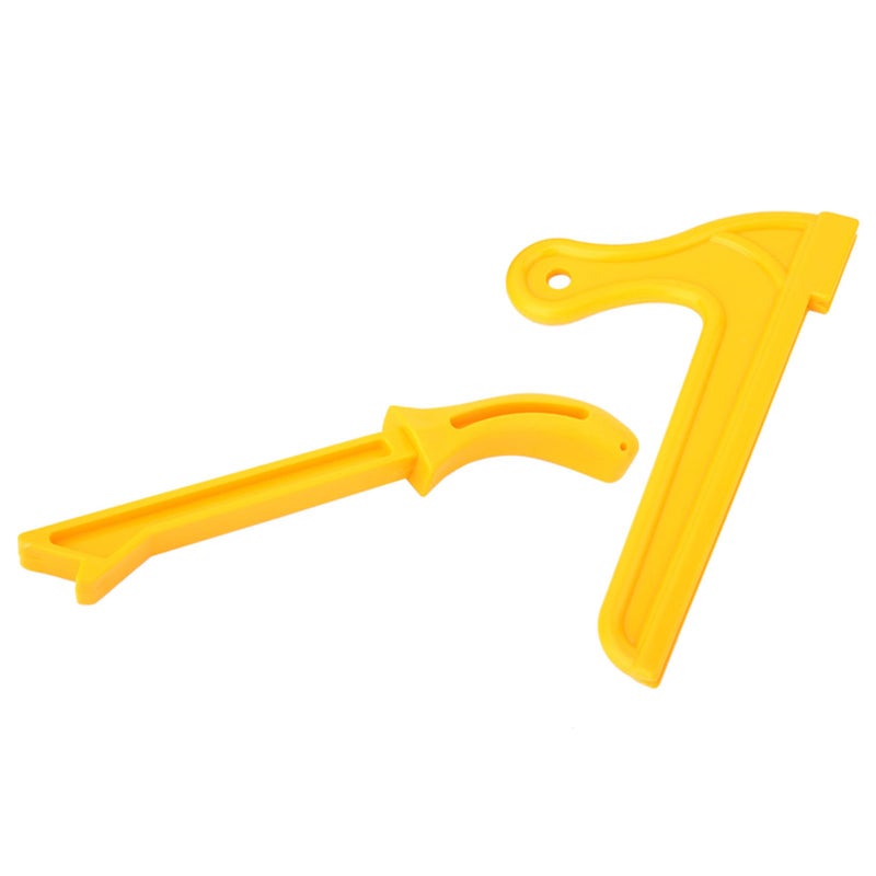 2 in 1 Woodworking Push Stick and Saw Safety Tool Durable Yellow Plastic 2 Pack - Image 3
