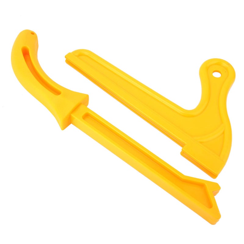 2 in 1 Woodworking Push Stick and Saw Safety Tool Durable Yellow Plastic 2 Pack - Image 5