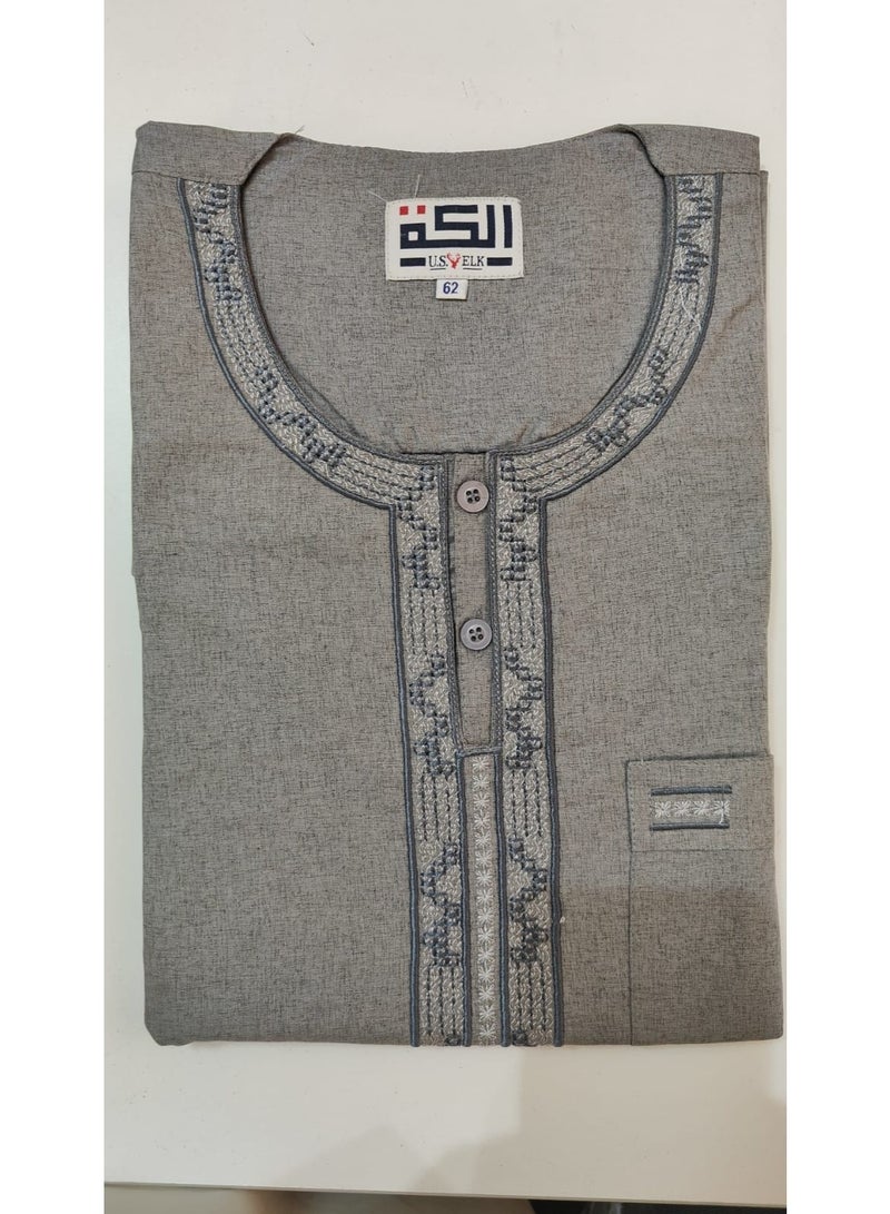 إلكة جلابية رجالية برقبة دائرية وأكمام قصيرة - رداء/ثوب رجالي بأكمام قصيرة - Image 1