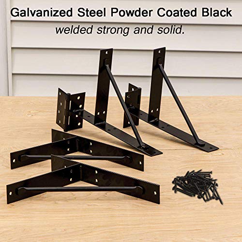 Mofeez Corner Brace Bracket No Sag Kit for Shed Doors, Driveway Gates, Corral Gates, Wood Windows (2 Sets) - Image 2