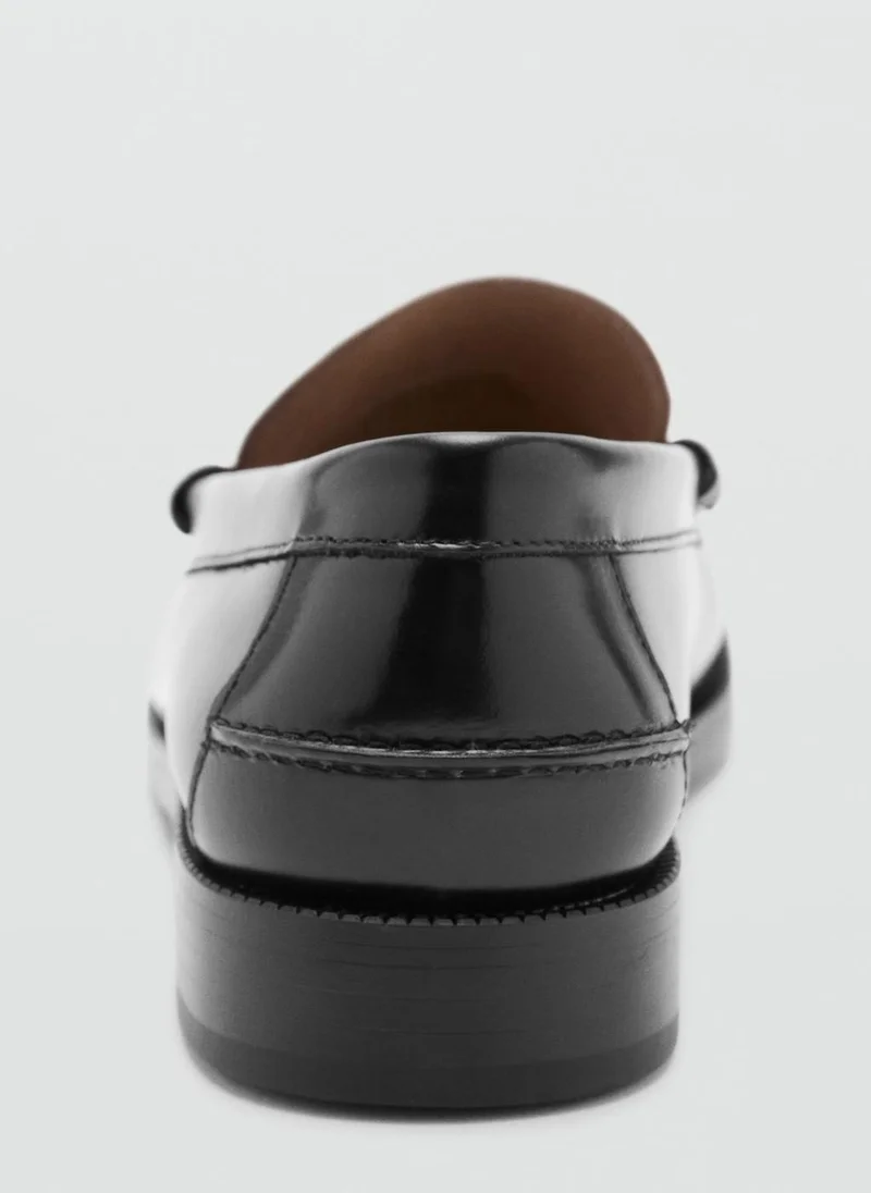 مانجو مان Leather Penny Loafers