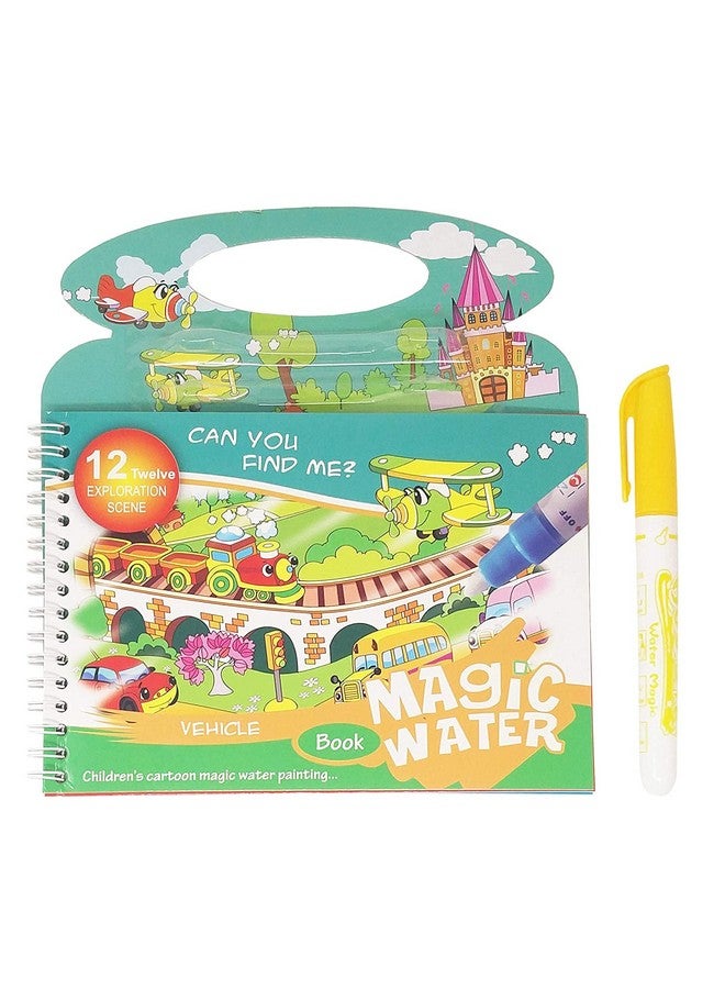 GJSHOP Reusable Magic Water Painting Book Magic Doodle Pen Kids Coloring Doodle Drawing Board Games Child Educational Toy/Magic Book Water Painting for Kids (1Pc) Multicolor - Image 1
