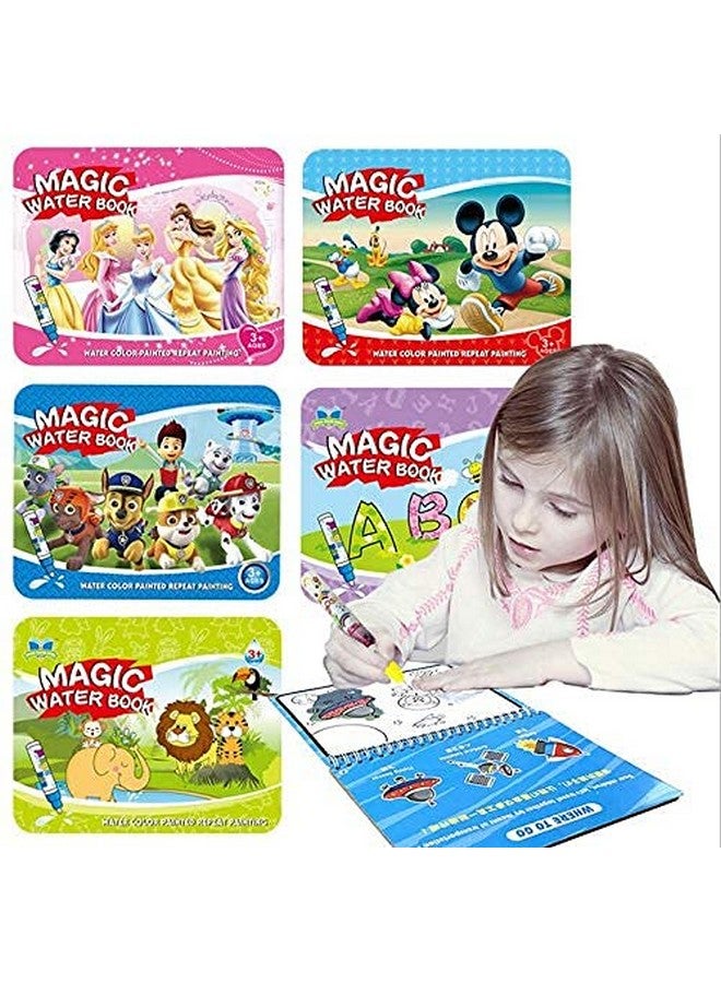 GJSHOP Reusable Magic Water Painting Book Magic Doodle Pen Kids Coloring Doodle Drawing Board Games Child Educational Toy/Magic Book Water Painting for Kids (1Pc) Multicolor - Image 2