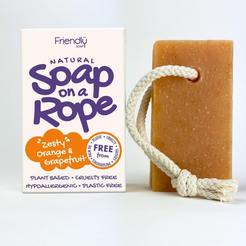 Friendly Soap Natural Soap On A Rope Zesty Orange Grapefruit 125g