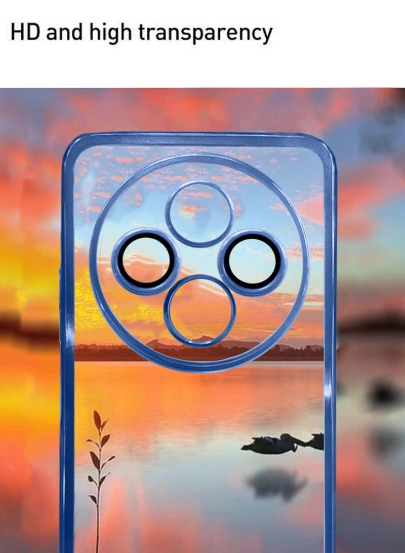 Wtech Xiaomi Redmi 14C 4G 2024 PU Luxury Plating Raised Lips Camera Hole Case Cover - Navy Blue - Image 5