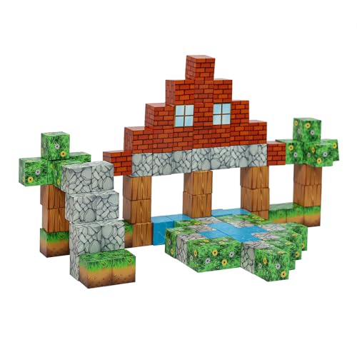 Knick Knack Magnetic World Building Blocks Set | Mini Themed Magnetic Cubes for Kids Ages 3 and Up (99 Pieces) - Image 5