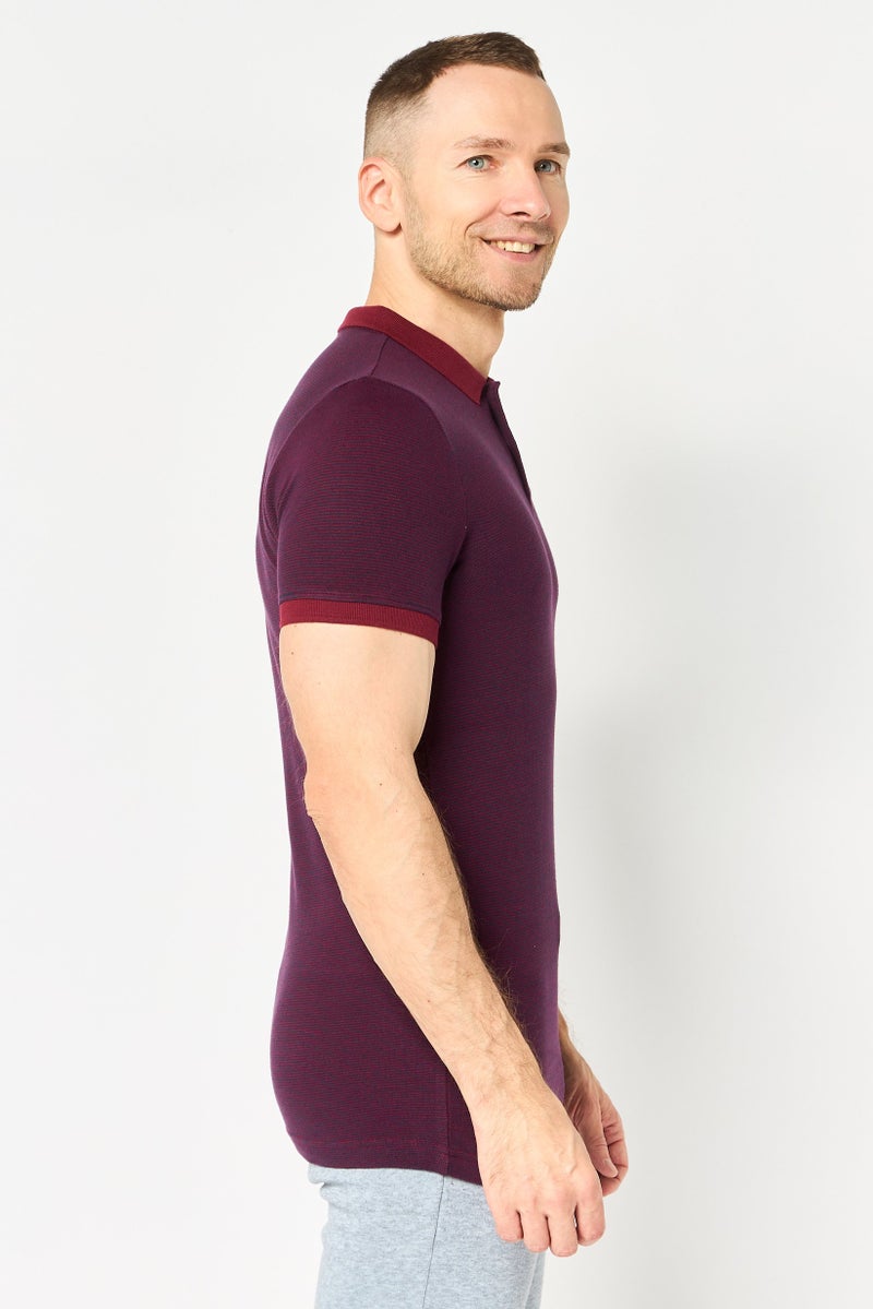 PUMA Men Slim Fit Short Sleeve Outdoor Polo Shirt, Plum - Image 3