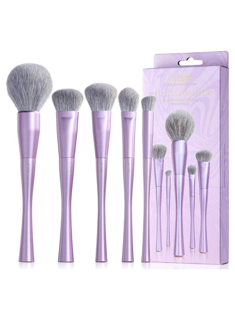 Jessup مجموعة فرش وجه فاخرة جيسوب 5 قطع باللون الأرجواني المثالي - Image 1