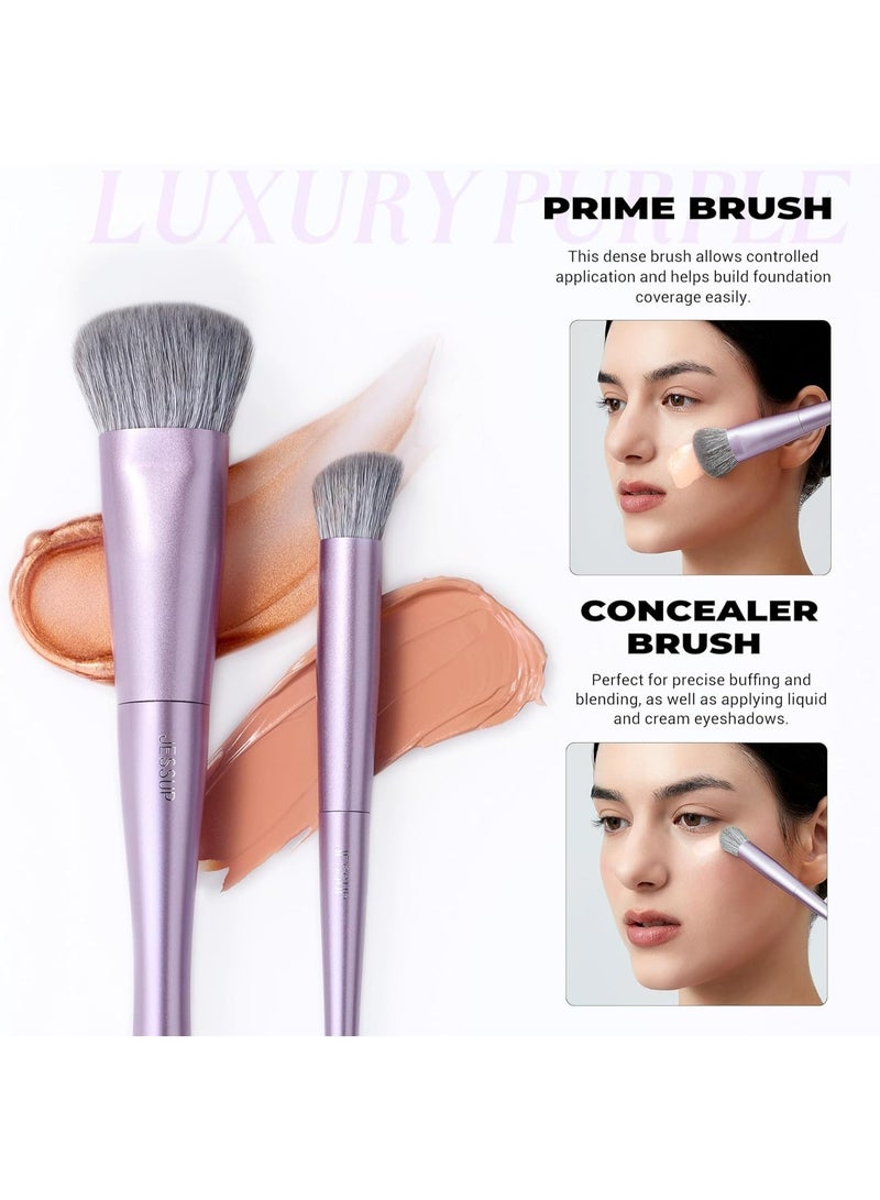 Jessup مجموعة فرش وجه فاخرة جيسوب 5 قطع باللون الأرجواني المثالي - Image 2