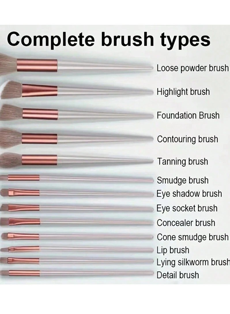 فرش مكياج, طقم من 14 قطعة للاستخدام اليومي مع حقيبة لسهولة الحمل - Image 4