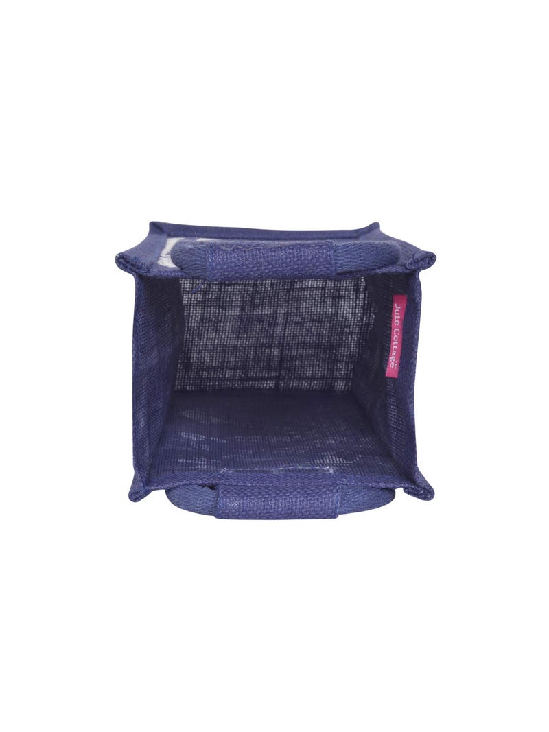 Jute Cottage Eco-Friendly Warli Print Water Bottle Bag for Men & Women | 14x5x4.5 in Blue Jute | Handcrafted Sustainable Carry Tote for Office, Travel, Daily Use - Image 3