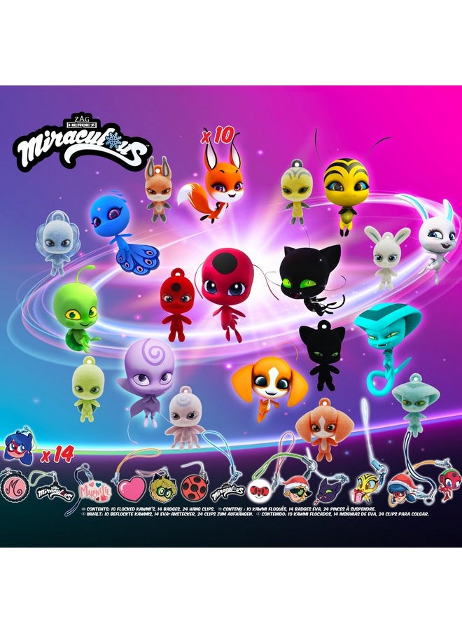 Miraculous Miraculous Ladybug Advent Kwami Calendar - 24 Days of Miniature Kwamis & Seasonal Charms - Christmas Countdown Calendar with Hooks & Ribbons, Festive Collectible Toys for Kids Holiday Joy  - Image 5