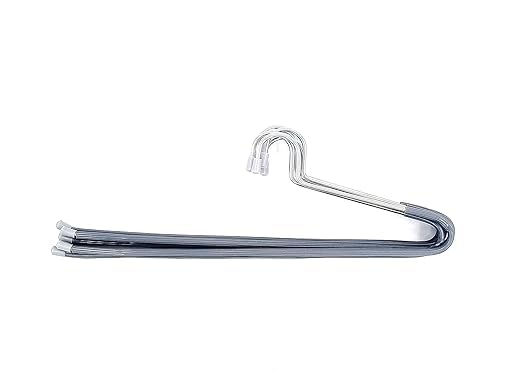 Amenshree 12 Steel Saree Hangers with Grey Virgin PVC Tube Coating for Wardrobe, Pants and Sarees, Pack of 12, Anti Slip, Chrome Plated, Rust Proof - Image 1