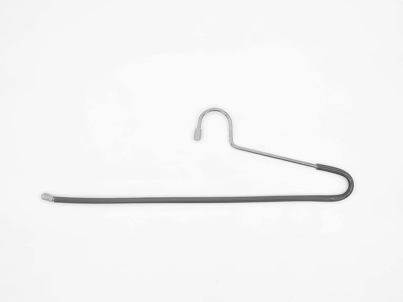 Amenshree 12 Steel Saree Hangers with Grey Virgin PVC Tube Coating for Wardrobe, Pants and Sarees, Pack of 12, Anti Slip, Chrome Plated, Rust Proof - Image 4