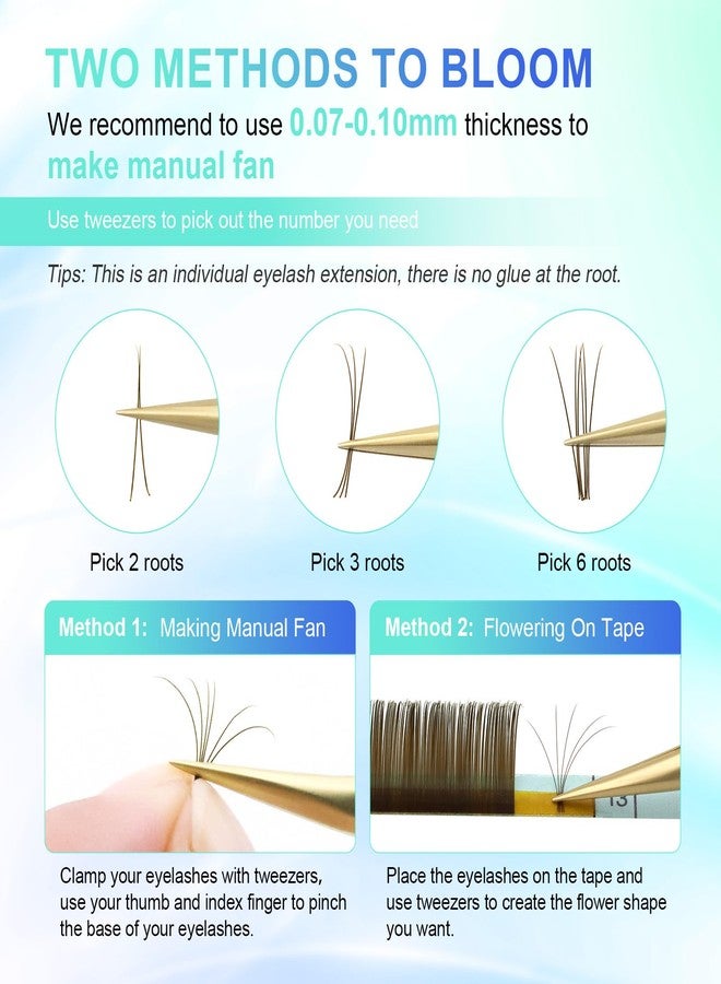 NAGARAKU Natural Brown Color Eyelash Extensions 0.10mm D curl 7-15mm Mix Tray Individual Lashes Classic Faux Mink Volume 20 rows Soft Eyelash Supplies - Image 4