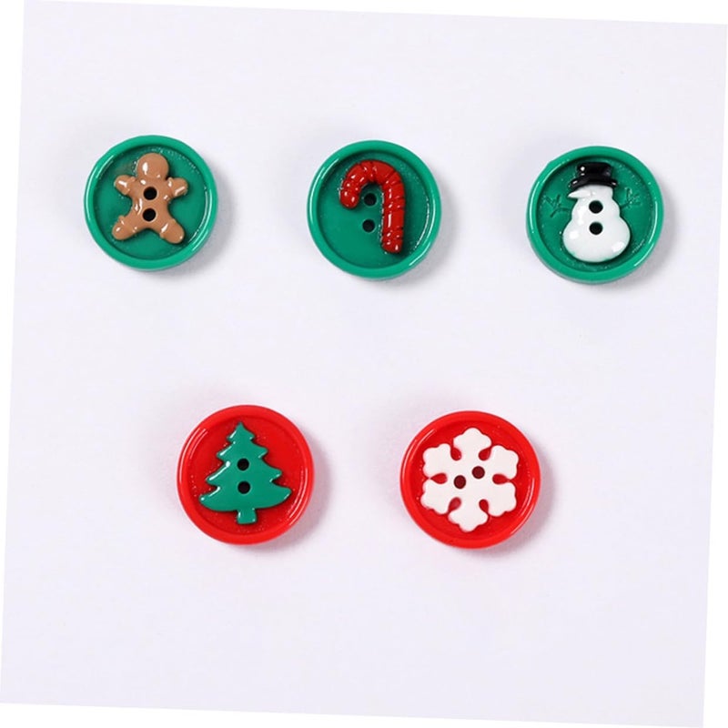 50pcs DIY Christmas Resin Buttons Sewing Accessories Snowman Tree Snowflake Designs Colorful Decorative Buttons for Holiday Crafts and Sewing Projects - Image 3