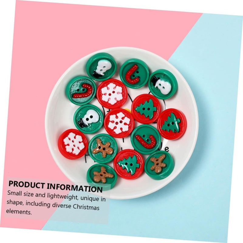 50pcs DIY Christmas Resin Buttons Sewing Accessories Snowman Tree Snowflake Designs Colorful Decorative Buttons for Holiday Crafts and Sewing Projects - Image 4