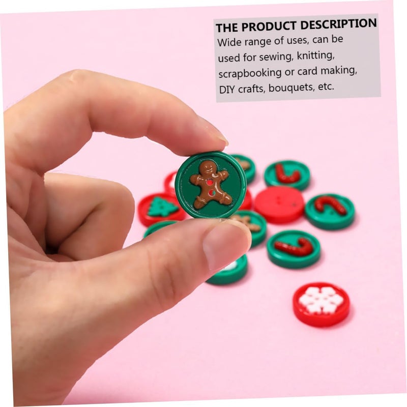 50pcs DIY Christmas Resin Buttons Sewing Accessories Snowman Tree Snowflake Designs Colorful Decorative Buttons for Holiday Crafts and Sewing Projects - Image 5