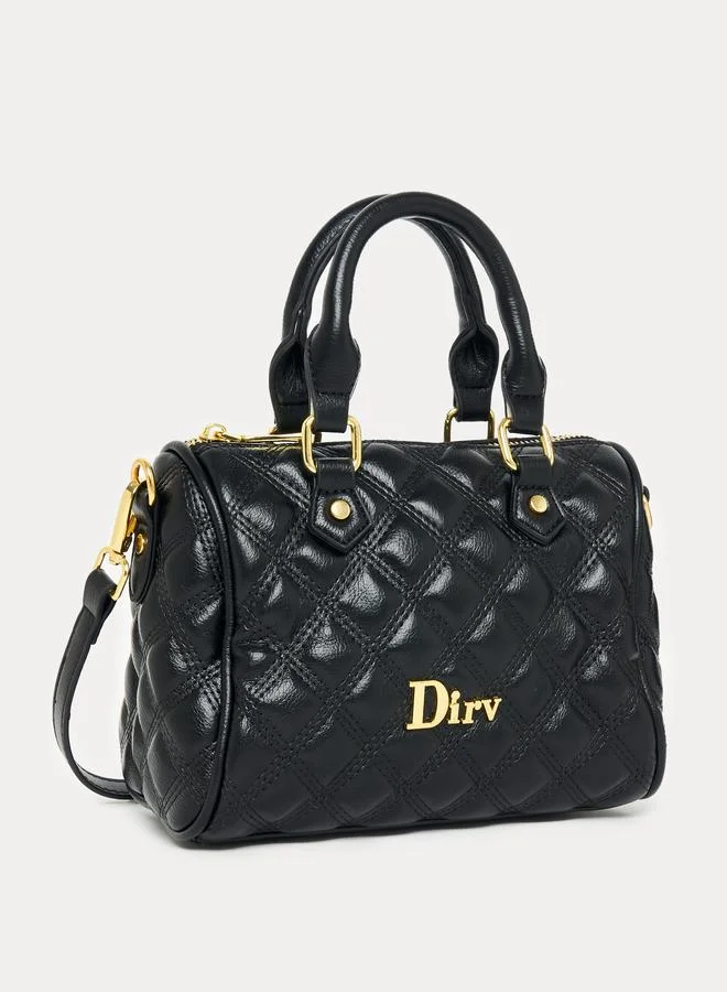 Styli Quilted Handbag with Metal Accent