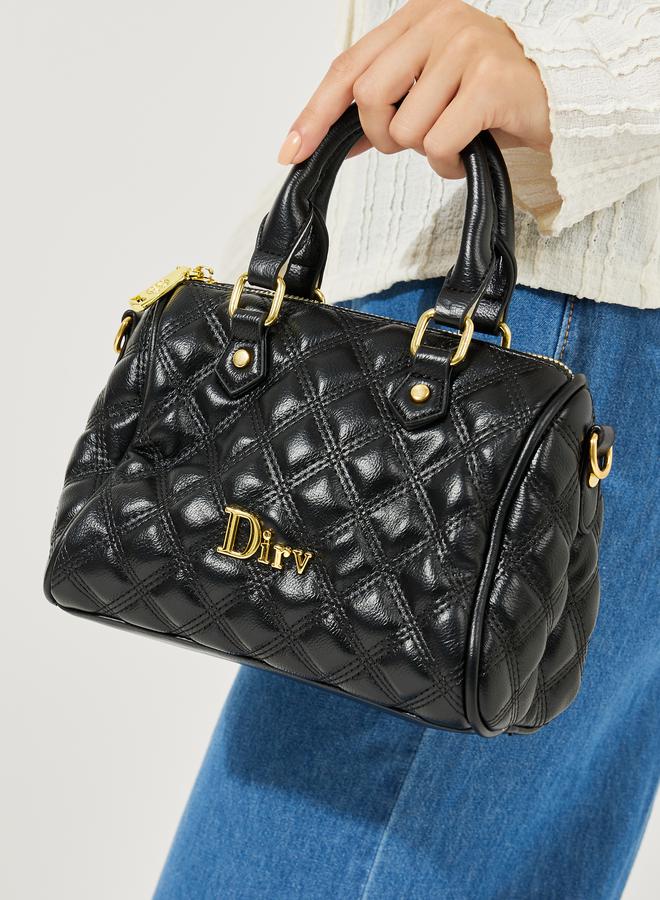 Styli Quilted Handbag with Metal Accent - Image 4