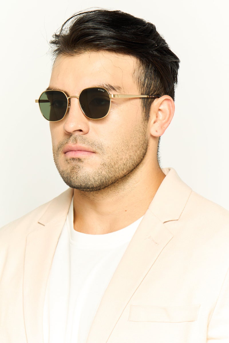 Guessi Men GU521533N51 Round Sunglasses, Green  - Image 2