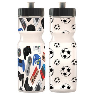 Kids Sports Squeeze Water Bottle 2 Pack - 22 oz. BPA Free Sport Bottle W/ Easy Open Push/Pull Cap - Durable Bottles Perfect for Boys & Girls  School & Sports - Made in USA (Video Games & Soccer) - pzsku/Z9F0ACF53CAF89A480FF3Z/45/1749794269/1f072189-4763-493a-9112-ea132aaf4ef1