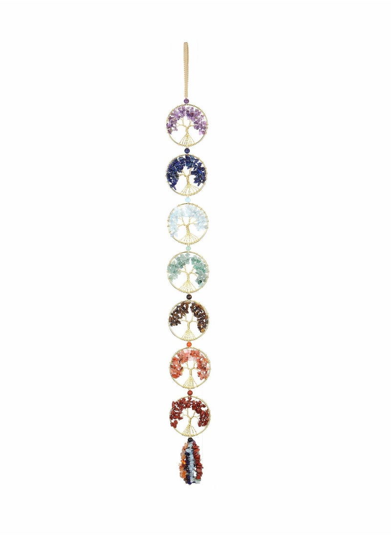 Y&D 7 Chakra Tree Of Life Crystal Hanging, Natural Reiki Healing Gemstone Hanging for Home Office Decoration, Car Housewarming Gift, Party Decor  - Image 1