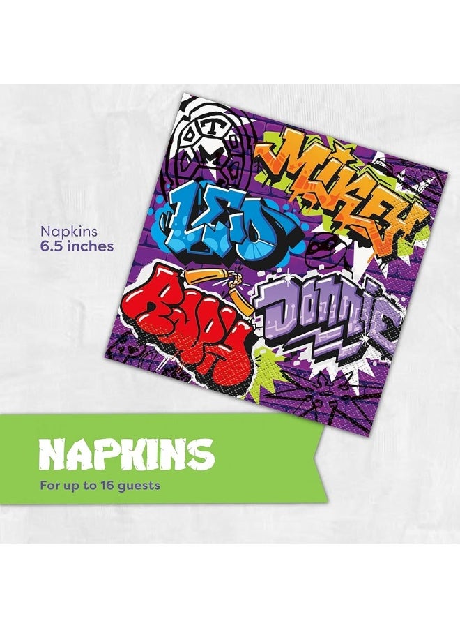 Unique Teenage Mutant Ninja Turtle Party Decorations | 16 Plates & 16 Napkins | Officially Licensed | NInja Turtle Birthday Party Supplies | TMNT Mutant Mayhem Movie - Image 2