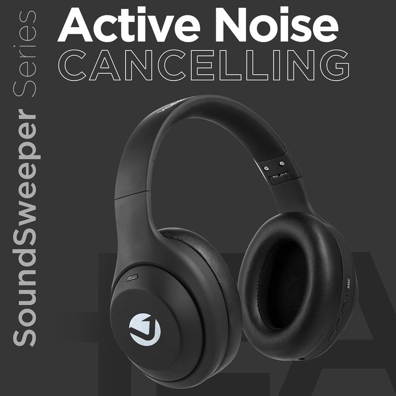 Volkano Sound Sweeper Series Active Noise Cancelling Bluetooth Headphones - Black - Image 2