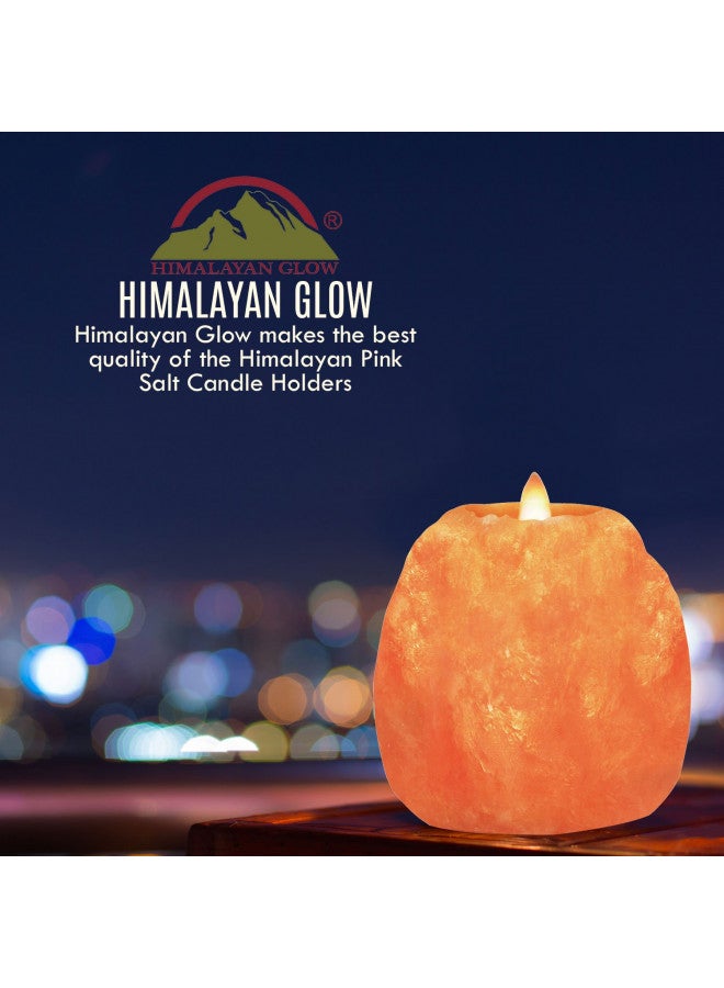 Himalayan Glow Himalayan Glow Hand Carved Himalayan Salt Candle Holders, Home Decor Item great as a Night light  - Image 2