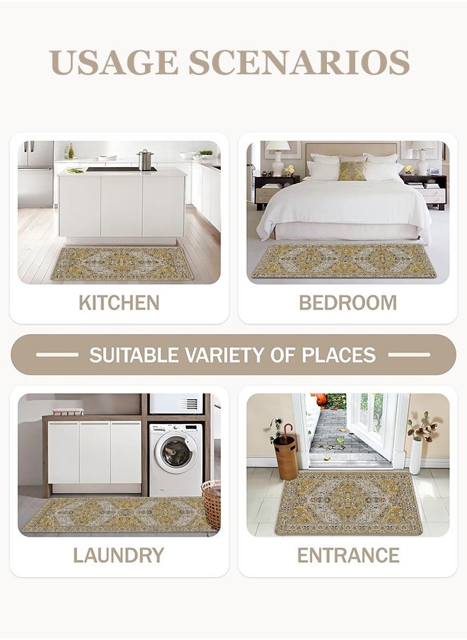 Generic 2 PCS Kitchen Floor Mats Rugs Set, Cushion Floor Carpet, Waterproof, Oil Resistant and Anti-Fatigue PU Standing Mat for Kitchen, Floor, Office, Sink, Laundry 45*75CM+45*120CM  - Image 4
