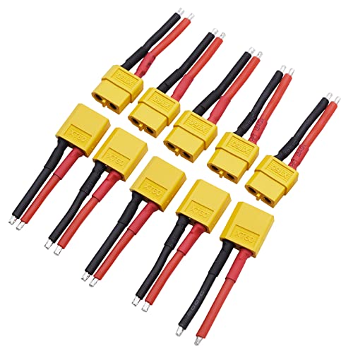 Blomiky XT60H 5 Pairs Female and Male 14AWG Silicon Wire Extention XT60 Plug Connector for RC Cars Drone Lithium Battery XT60 Plug 5 - Image 1