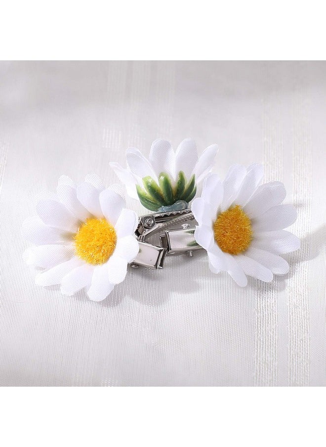 Beaupretty - Eaupretty Womens Hair Clips 12Pcs Flower Hair Clips Simulation Daisy Headpieces Hair Barrettes Wedding Hair Accessories Decors For Kids Ladies (White) Wedding Hair Clip - Image 1