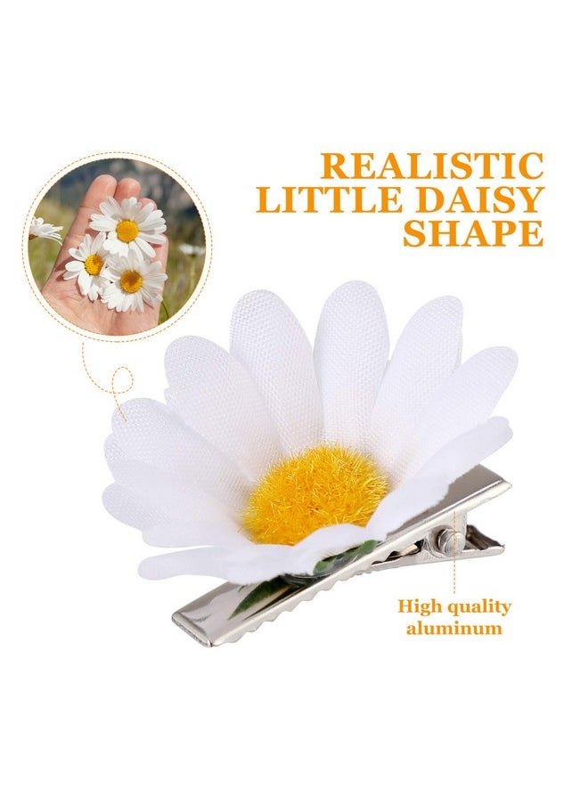Beaupretty - Eaupretty Womens Hair Clips 12Pcs Flower Hair Clips Simulation Daisy Headpieces Hair Barrettes Wedding Hair Accessories Decors For Kids Ladies (White) Wedding Hair Clip - Image 1