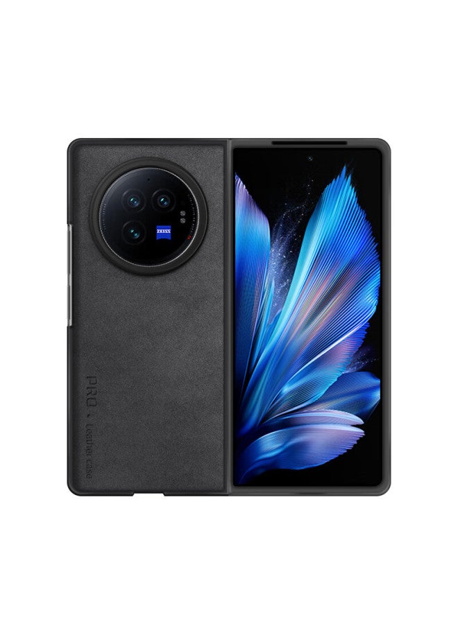 Shangsu, Suitable For Vivo Xfold 3 Phone Case, Fold 3 Protective Cover, Shockproof, Full Lens Protection, Simple Luxury, Vivo Lambskin, For Women And Men, Outer Shell, Starry Black - Image 4