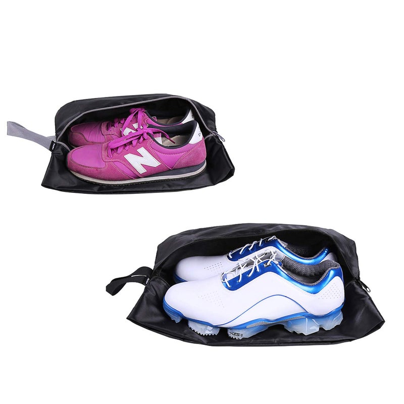 YAMIU YAMIU Travel Shoe Bags Set of 2 Waterproof Nylon with Zipper for Men  Women Black
