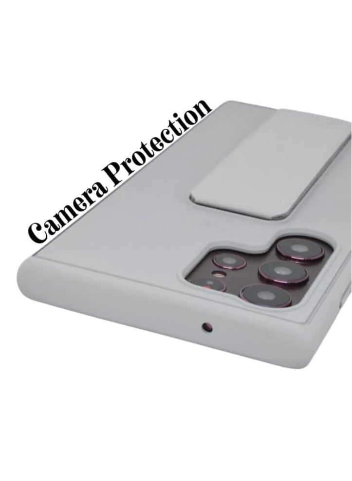 ELTRAZONE Gray Galaxy S23 Ultra Case – Fully Covered with Finger Grip Stand Holder, Anti-Slip Shockproof Protective Cover for Samsung S23 Ultra 5G - Image 5