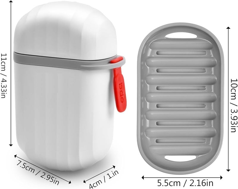 Rushwak Travel Soap Box (Pack of 2) Leak-Proof Portable Soap Box for Travel with Draining Layer & Lid Portable Soap Case for Travelling Soap Dish Plastic Bar Soap Holder for Home Bathroom Outdoor - Image 2
