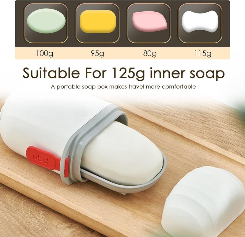 Rushwak Travel Soap Box (Pack of 2) Leak-Proof Portable Soap Box for Travel with Draining Layer & Lid Portable Soap Case for Travelling Soap Dish Plastic Bar Soap Holder for Home Bathroom Outdoor - Image 5