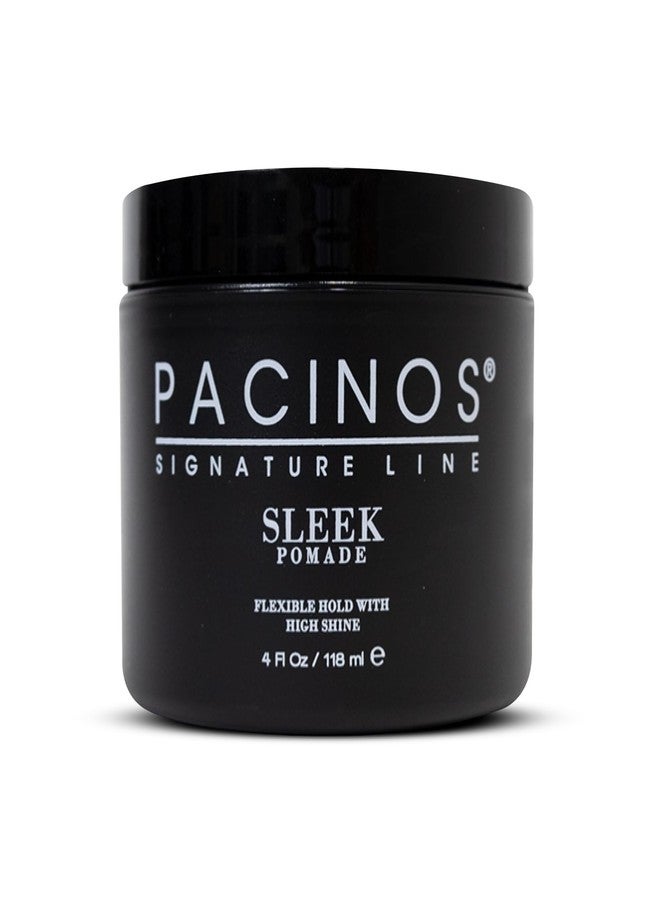 Pacinos SLEEK High Shine Flexible Pomade for Men - Long-Lasting Styling for Medium to Longer Hair - Wet Look with All-Day Hold - 4 oz - Image 1