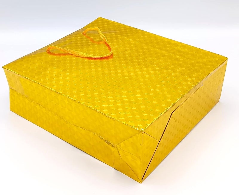 Gold Leaf GOLD LEAF Glitter Paper Bags 12Pcs With Handles,Reusable Iridescent Gift Bags for Gift Giving, Baby Shower Gift Bags,Christmas, Party Wrapping Solution(18 x 7.5 x 22 Cm)(Gol)  - Image 5