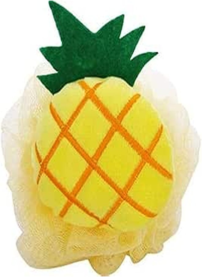 Generic Cute Nylon flannel fruit Style Bath Balls Easy foaming With rope hung Scrubbing Cleaning Supplies (Pineapple) 3062TT 
