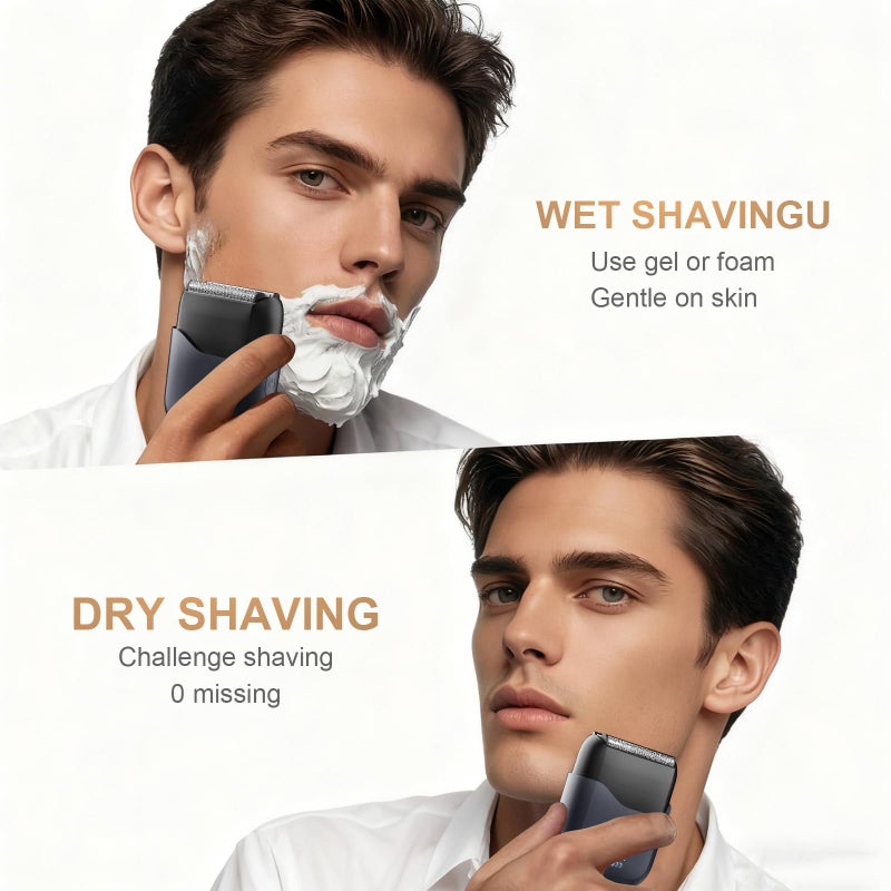 MuliVid Electric Foil Shaver for Men:Triple Floating Blade Electric Razor for Face & Beard - IPX7 Waterproof Cordless Shaver with LED Display, USB-C Fast Charge & Travel Lock - Home & Travel Grooming Kit - Image 4